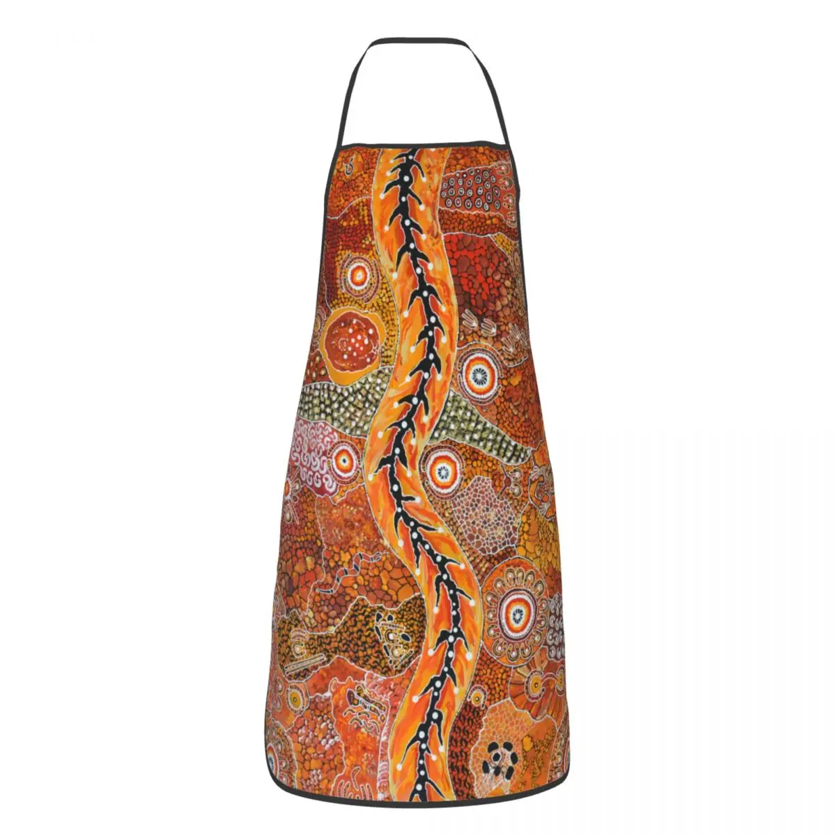 Custom Unisex Australian Aboriginal Art Kitchen Chef Cooking Baking Apron Women Men Tablier Cuisine for Gardening