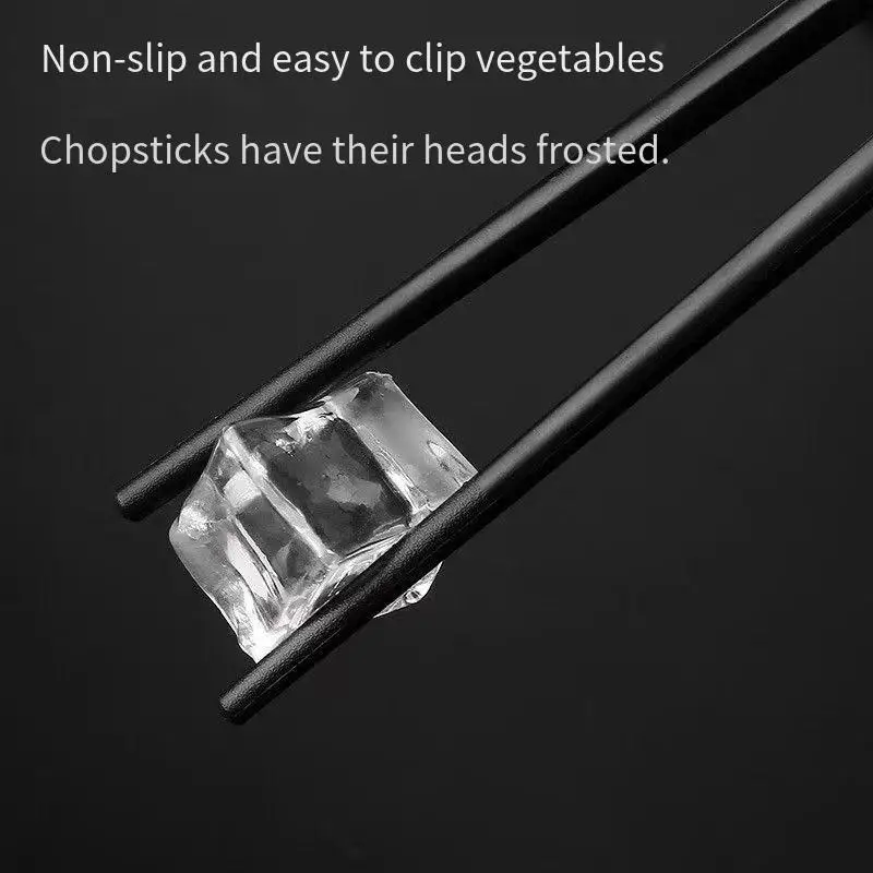 5 Pairs Household Antibacterial and Anti-Mold Alloy Chopsticks, High-End Unpainted Alloy, High-Temperature Resistant