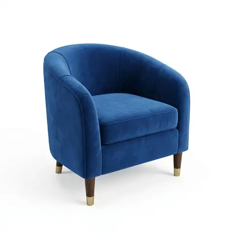 Boucle Accent Chair with Armrest, Ergonomic Upholstered Comfy Lounge Chair With Side Pocket For Living Room Bedroom
