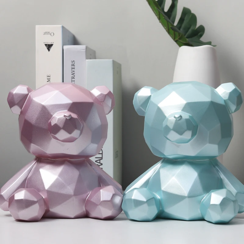 Cartoon Bear Piggy Bank para Home Decor, Vinyl Saving Box, Coin Money Boxes, Brinquedos para crianças, Figurinhas de aniversário Decorações, WF9183