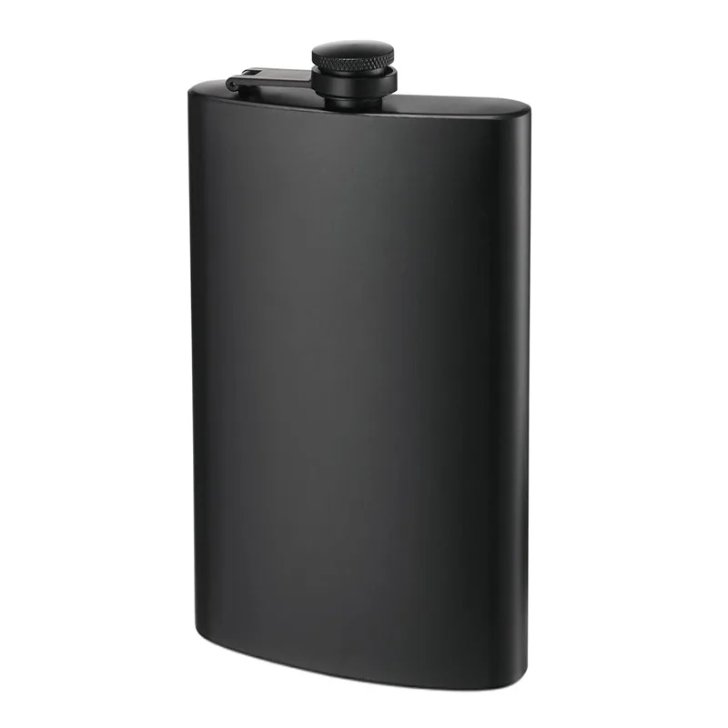 6 8 12 oz Stainless Steel full-black Hip Flask with Funnel Pocket Hip Flask Alcohol Whiskey Hip Flask Screw Cap KC0139