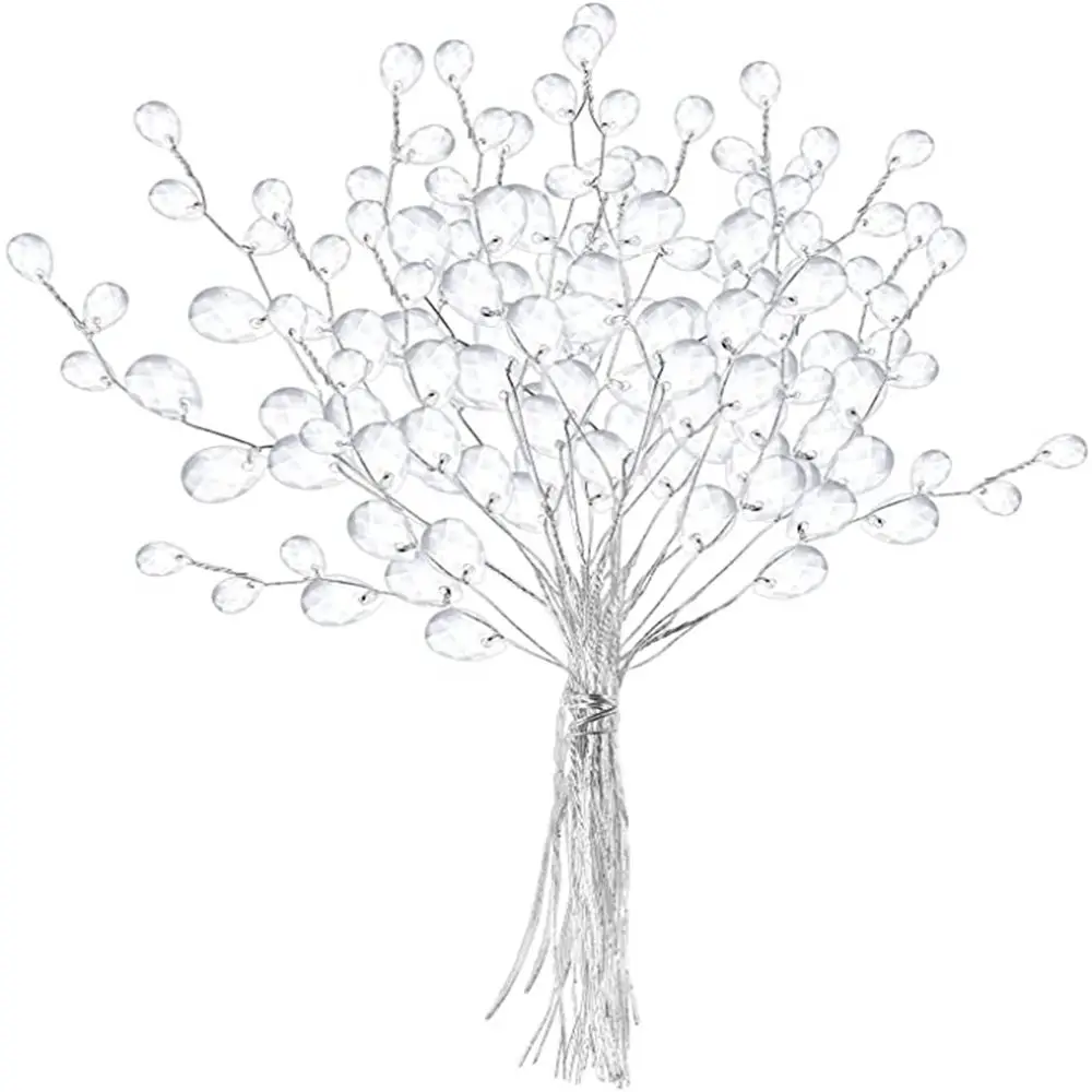 

Beautiful Bridal Tiara Acrylic Water Drop For Home Crystal Flower Artificial Bouquet Craft Decoration Crystal Bud Branches