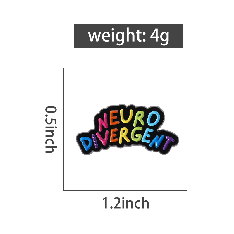 Autism Awareness Enamel Pins Creative Cartoon Neurodivergent Brooches Shirt Lapel Badges Rainbow Color Jewelry Gift