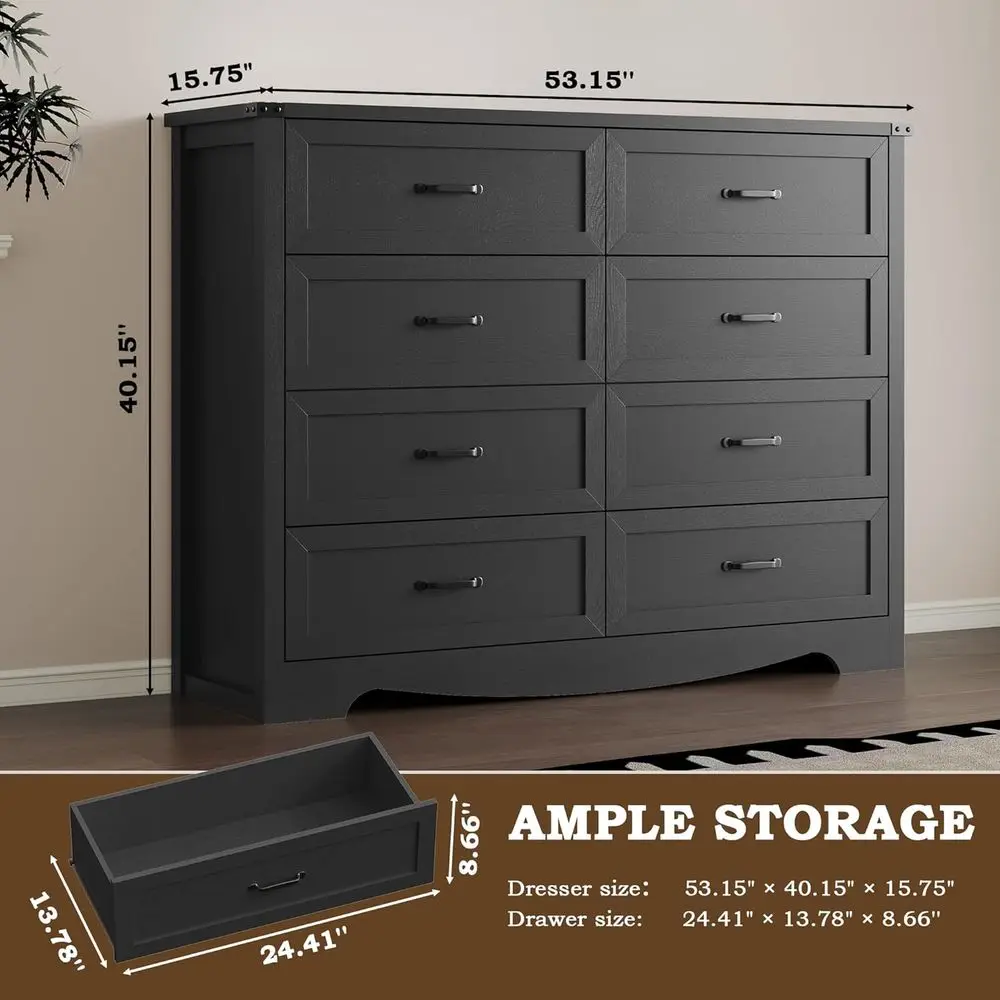 寝室、リビングルーム、オフィス用の金属製ハンドル付き耐久性のある木製チェスト - 安全な保管のための転倒防止設計