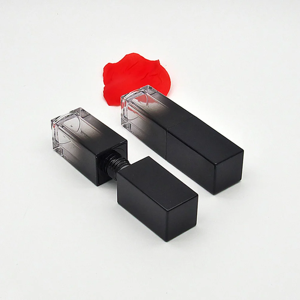 3 flacons vides de gloss à lèvres de 5 ml, tube carré portable, design noir UV, conteneur pratique pour les voyages, pour la beauté des femmes