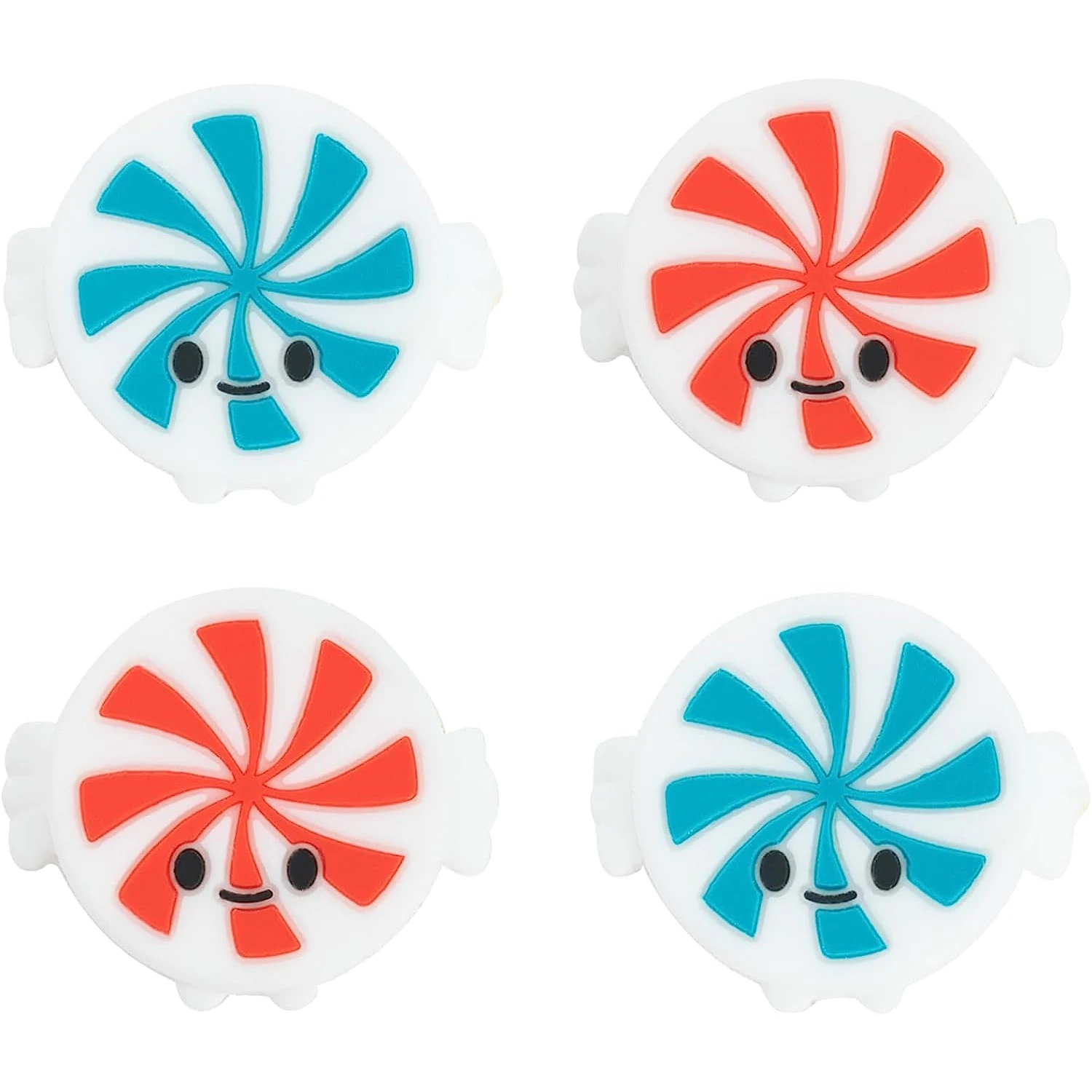 GeekShare Silicone Thumb Grip Caps Compatible with Nintendo Switch/OLED/Switch Lite, 4Pcs Lollipop Red & Blue