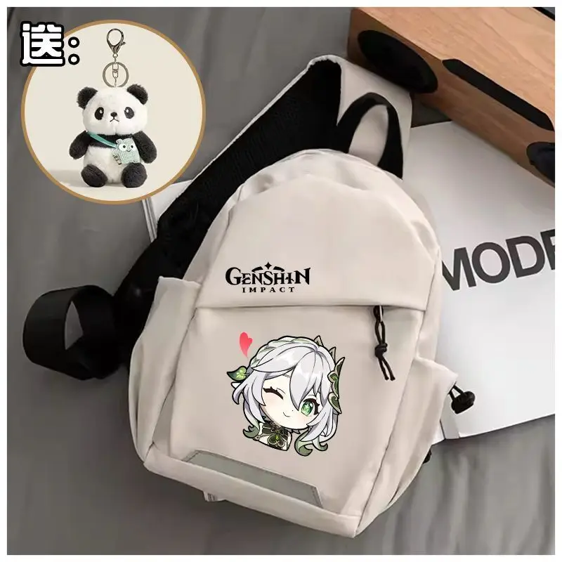 Genshin Impact Emoji Stray Dogs Harajuku Crossbody Chest Unisex Student Versatile Cycling Shoulder Waist Bag Compact Large Ani