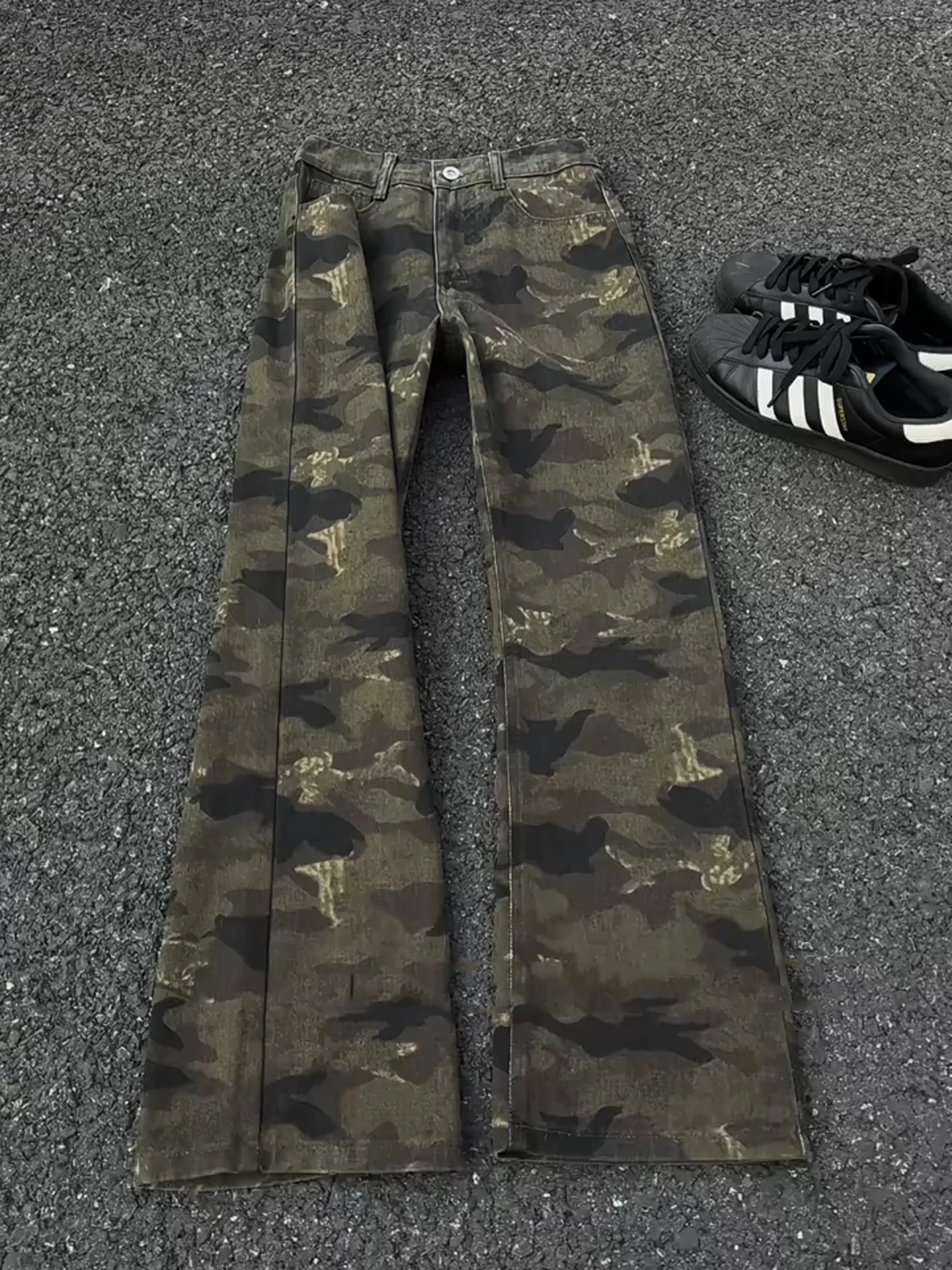 

Мужские джинсы Cleanfit American Camouflage: осенне-зимние брюки с завышенной талией, утягивающие, в стиле рабочей одежды, ретро, прямые, слегка расклешенные