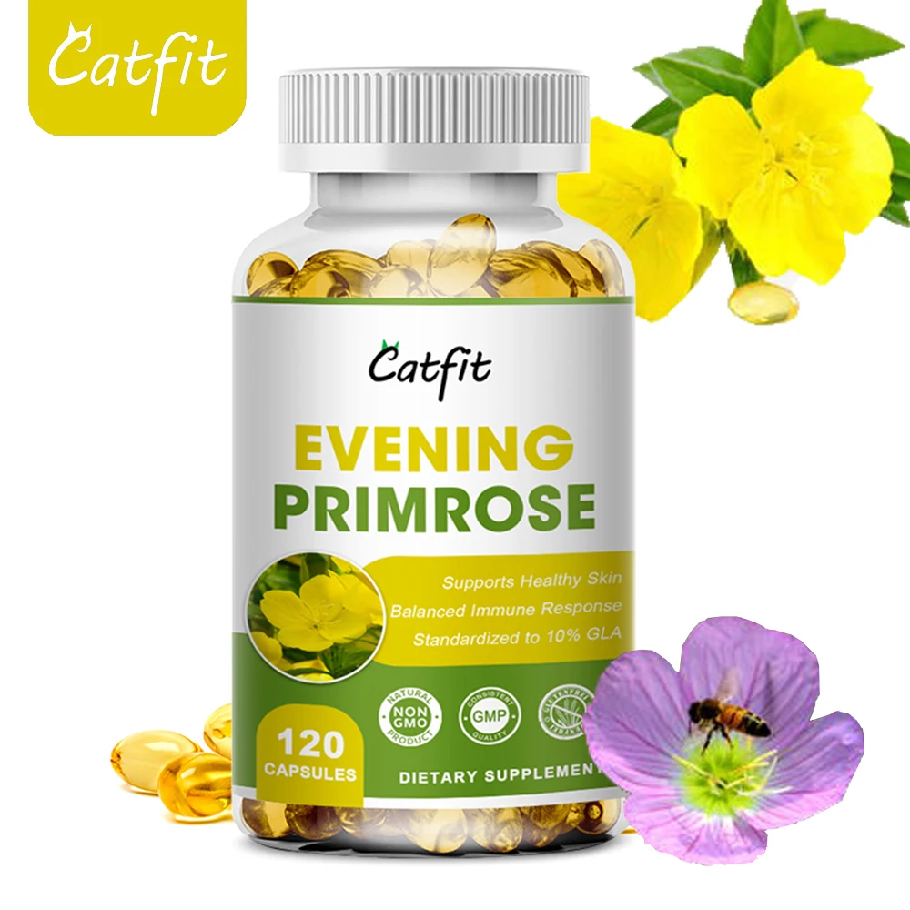 Catfit Natural Evening Primrose Oil Capsule Healthy Skin Reducing cholesterol & Alleviating Cerebral thrombosis