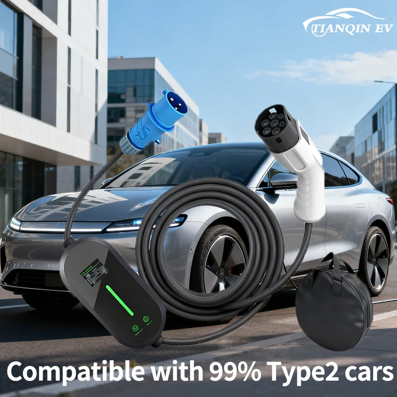 7KW شاحن سيارات كهربائية محمول Type2 شاحن سيارة كهربائية 32A 1 المرحلة شحن سريع Wallbox محطة شحن EV. #2