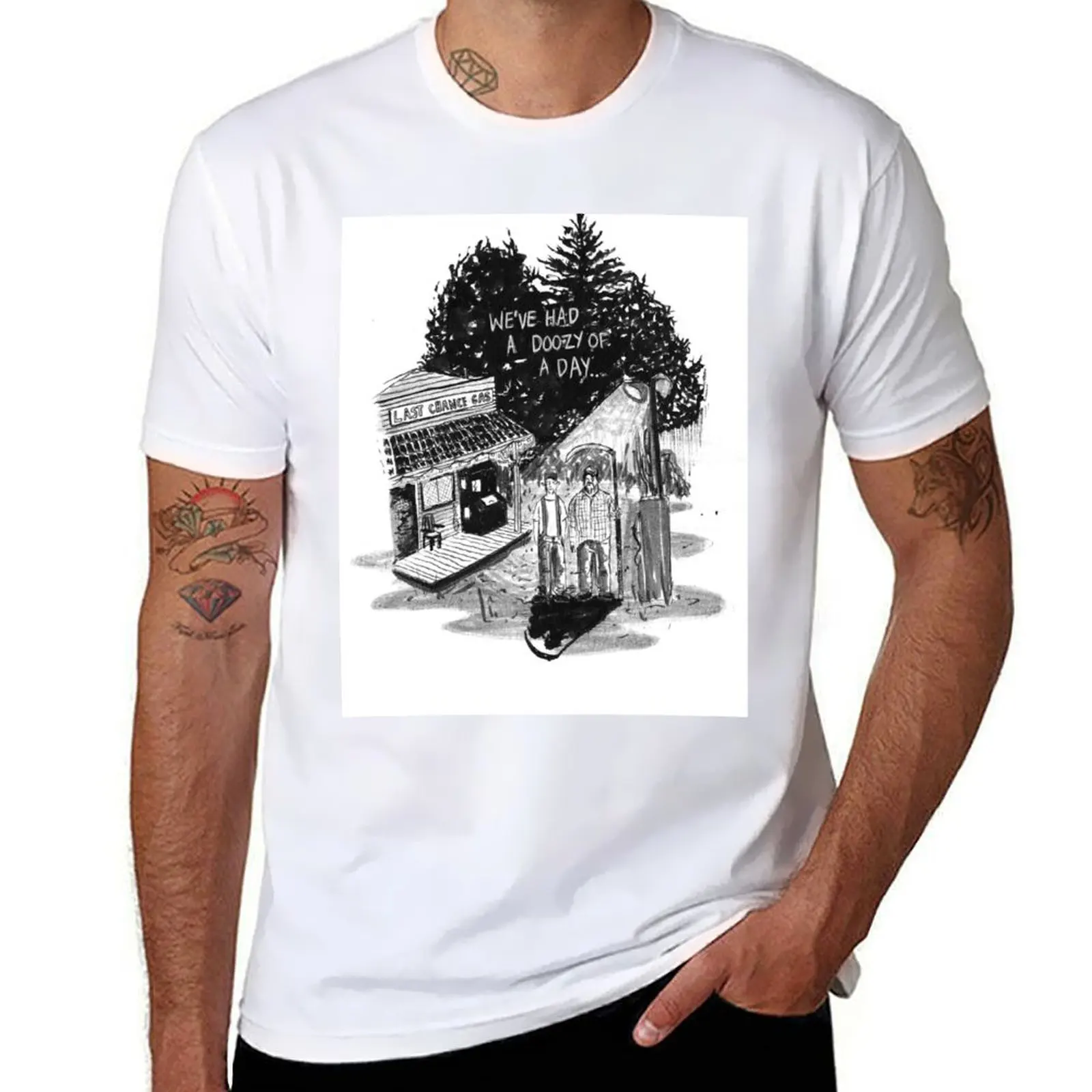 لدينا لدي كلب من يوم تي شيرت تي شيرت للرجل جرافيك تي شيرت رجل عادي تي شيرت