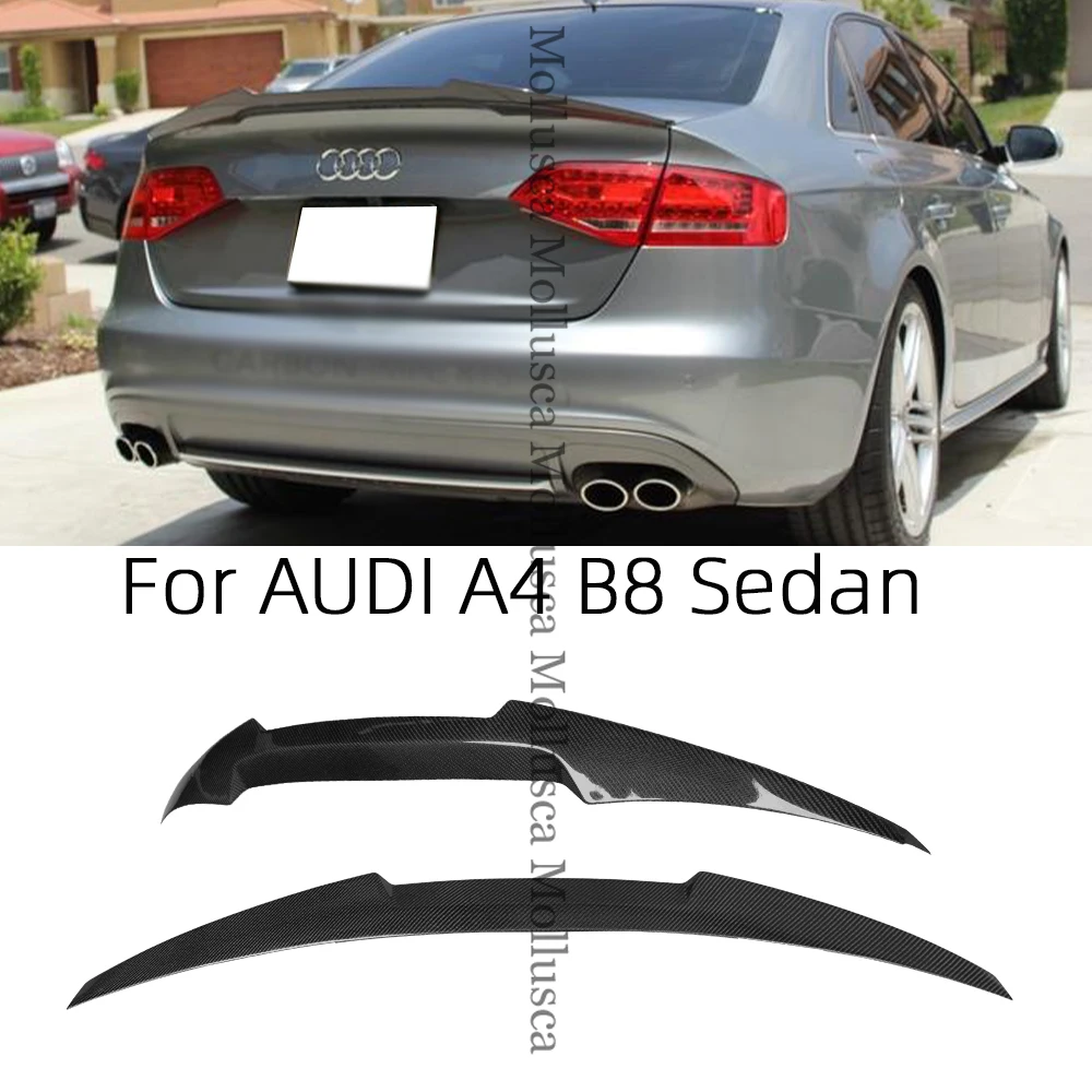 For AUDI A4 B8 Sedan M4 Style Carbon fiber Rear Spoiler Trunk wing 2007-2011 FRP honeycomb Forged（not S4