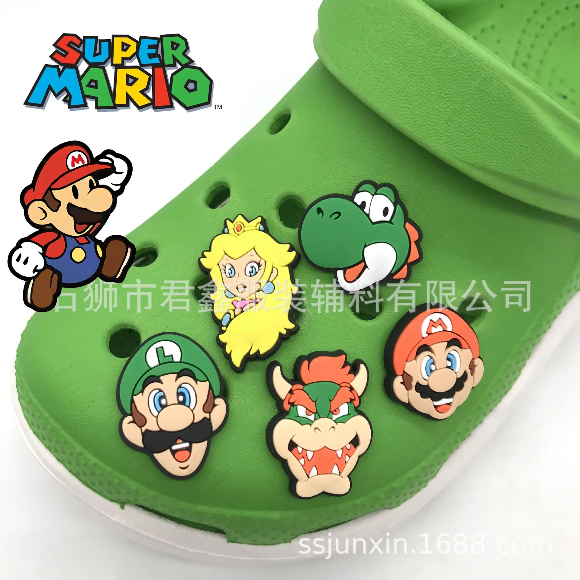 

Hot Super Mario Adventure Game Mario Shoes Flower Set Princess Dinosaur Creative Character Shoes Buckle Gifts Spot Wholesale