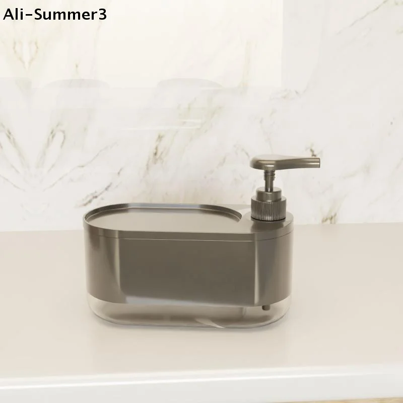 

2025 1Pc Bathroom Large Capacity Plastic Soap Dispenser With Sponge Holder Manual Press Soap Box Dispenser