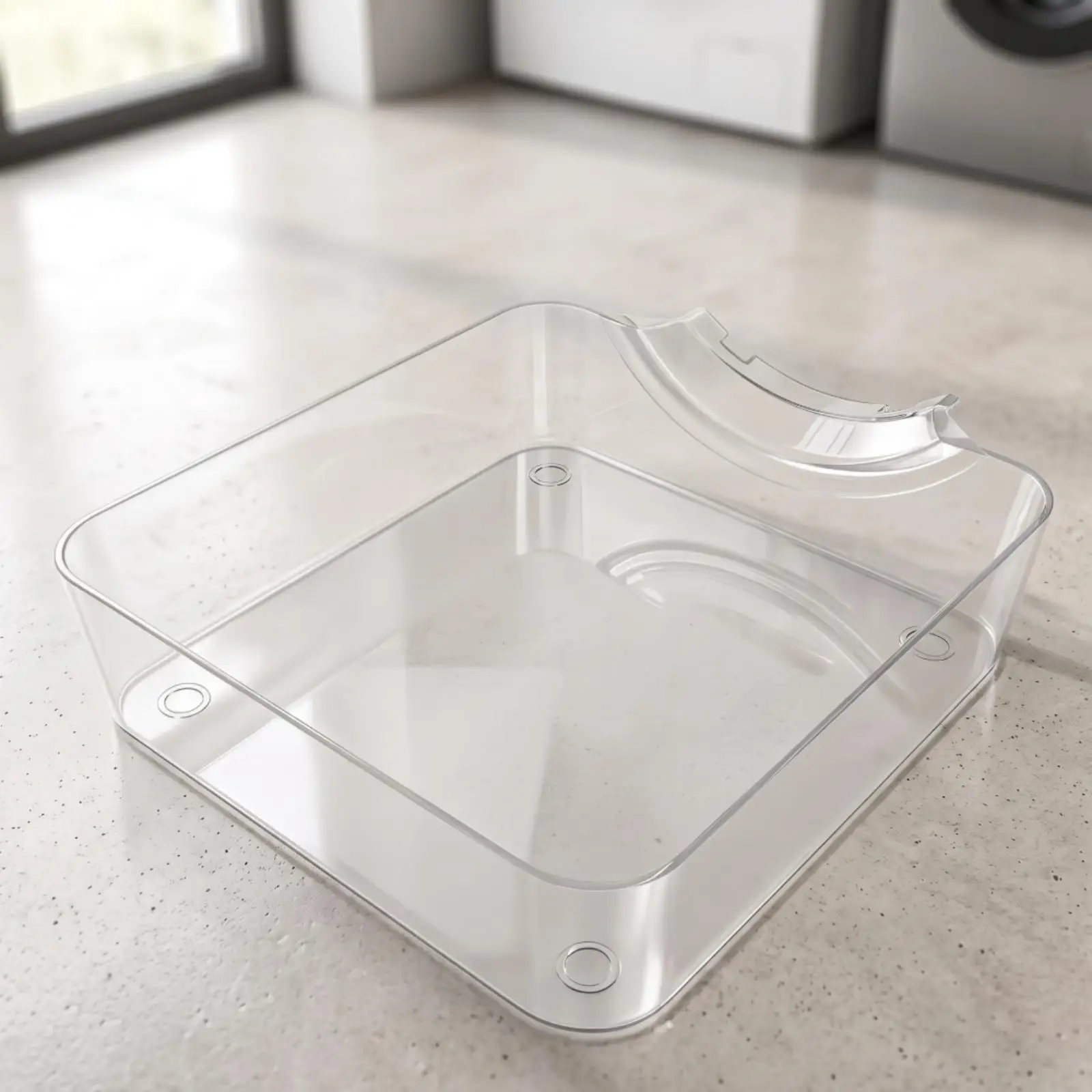 Washing Machine Pan with Notch Square Washing Machine Tray Shallow Washer Drip Tray for Homeowners, Laundry Room