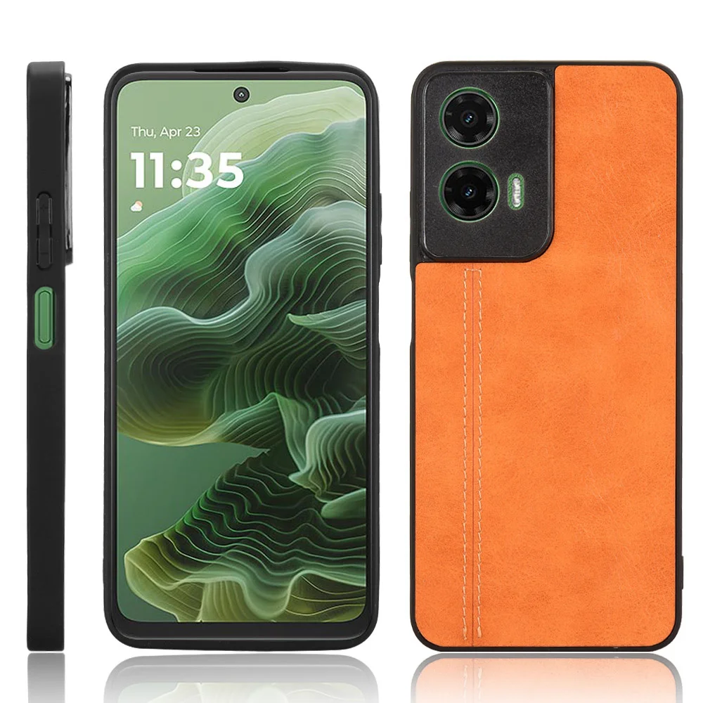 ل Moto G35 G55 5G الصلب غطاء مقاوم للصدمات جراب هاتف ل Moto G35 G55 G 35 G 55 موضة كامل بولي Leather الجلود الهاتف كوكه