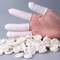 100Pcs Disposable Fingertips Protector Gloves Natural Rubber Non-slip Anti-static Latex Finger Cots Fingertips Durable Tool