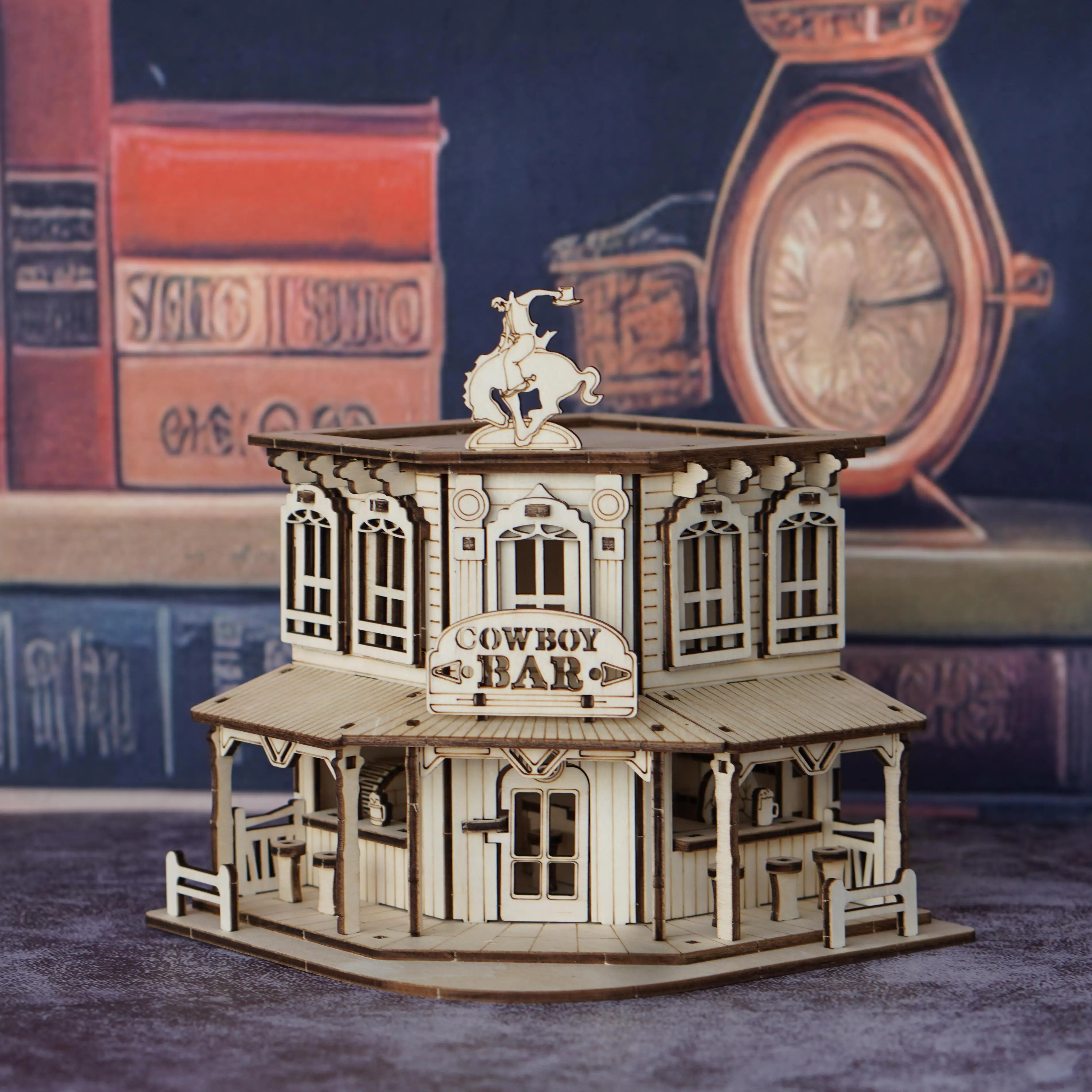 ألعاب ألغاز خشبية ثلاثية الأبعاد مناسبة للبالغين، وقضبان رعاة البقر، ونماذج البناء، ومجموعات نماذج تجميع خشبية مصنوعة يدويًا