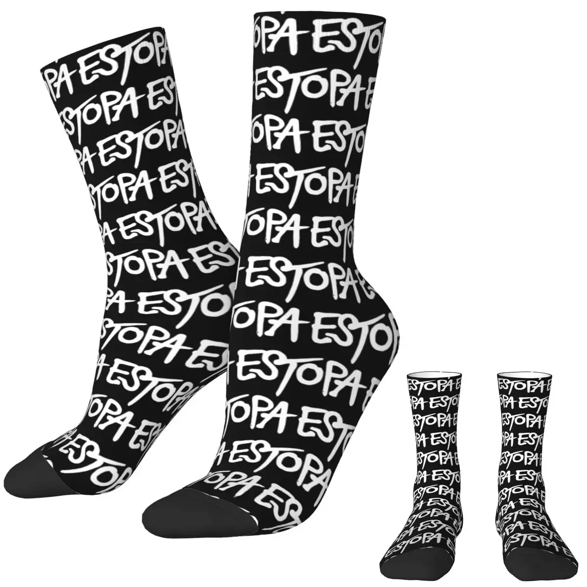 ถุงเท้าผู้ชาย Rock Band Estopa ถุงน่องสีขาวฤดูใบไม้ร่วง Gothic Soft Breathable ถุงเท้าออกแบบสเก็ตบอร์ดถุงเท้ากันลื่น