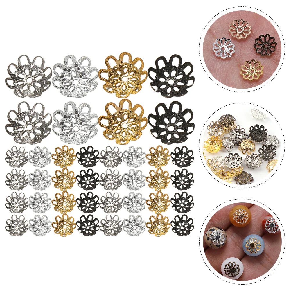 600 Pcs Five Petal Bead Hat Jewelry Parts Spacer Beads Caps Jewlery Scattered Loose Durable Plastic Making Necklace