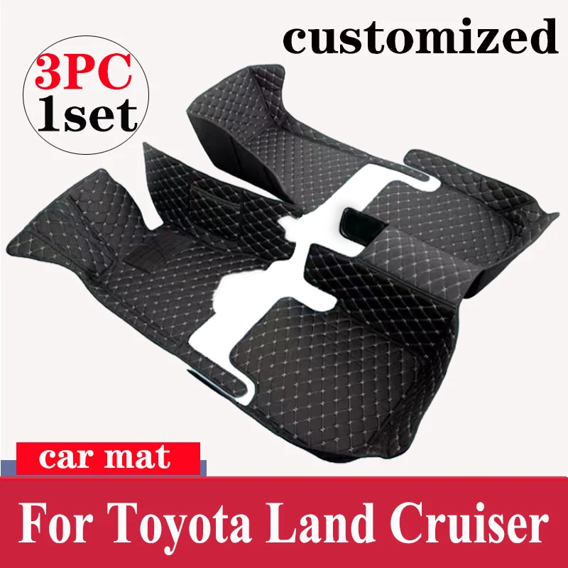 Custom Made Leather Car Floor Mats For Toyota Land Cruiser Prado 120 2003 2004 2005 2006 2008 Carpets Rugs Foot Pads Accessories