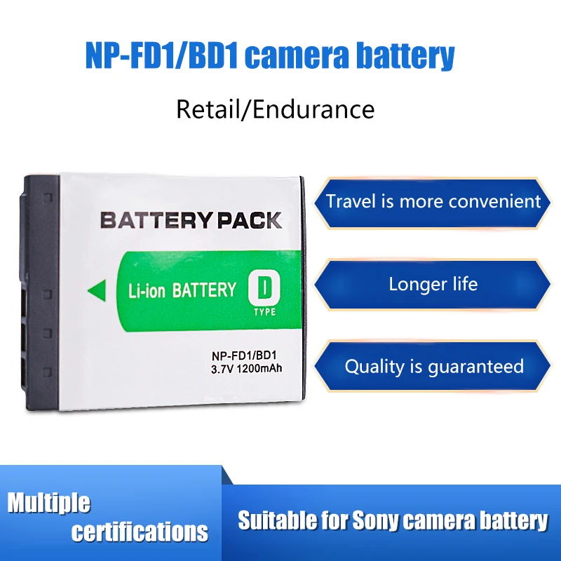 

NP-BD1 battery for Sony DSC-TX1 T70 T77 T90 T200 T700 T900 NP-FD1