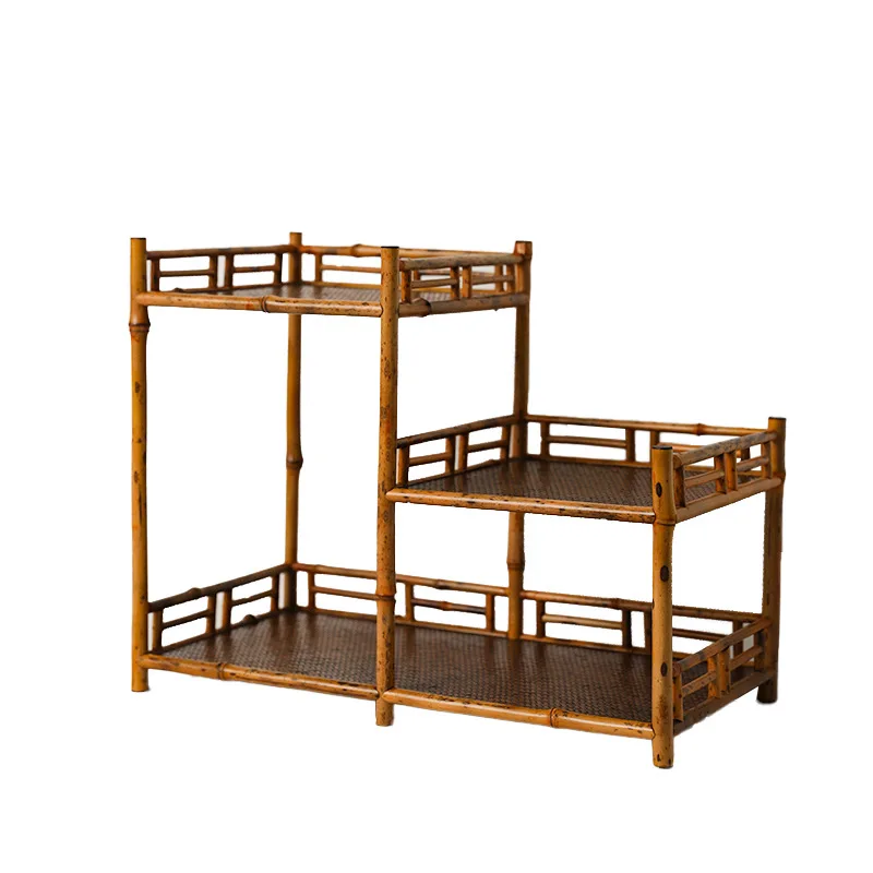 

Spring Merlot Bamboo Tea Shed Bamboo Bogu Rack Set Wenplay Shelf Room Storage Ceremony Accessories Zen