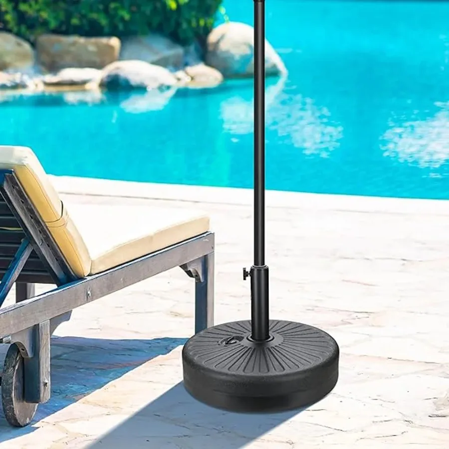 Abble 80 lbs Patio Umbrella Base Heavy Duty HDPE Circular Water Sand Fillable Umbrella Stand Yard Garden Poolside 20