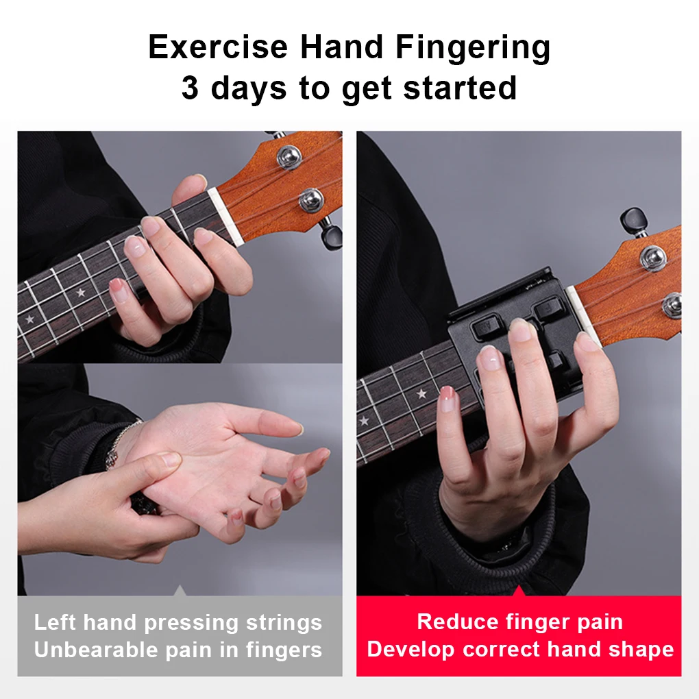 Ukulele Guitar Chord Trainer with 7 Buttons Guitar Learning Aid Tool for People Whose Fingers Hurt From Guitar Strings