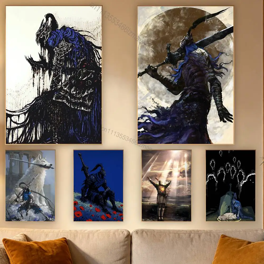 

D-Dark S-Souls Game Cool Poster Retro Paper Sticker DIY Room Bar Cafe Aesthetic Art Wall Painting