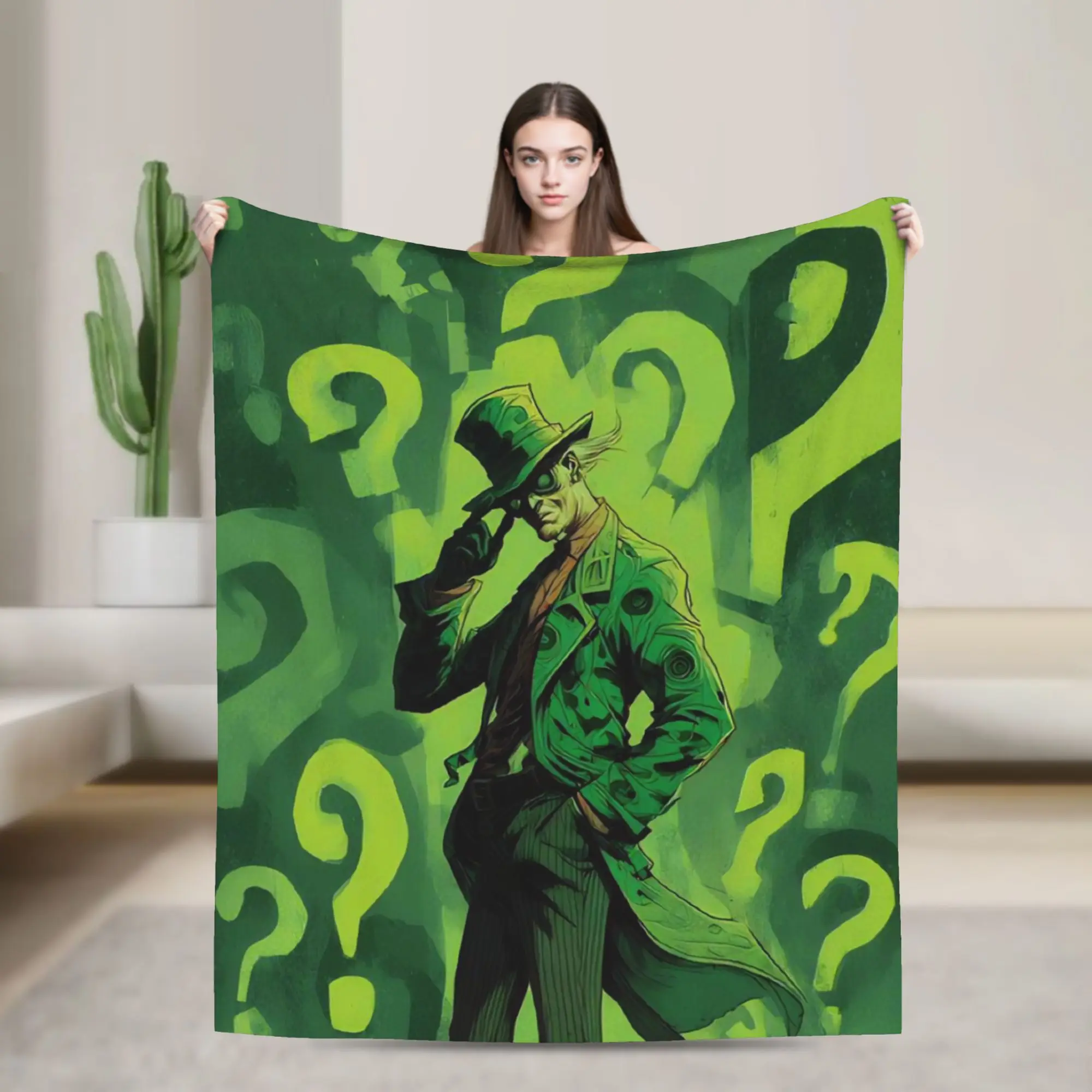 Paul Dano Riddler Blanket Fleece Bat Man Ultra-Soft Throw Blankets for Outdoor Travel Bedroom Quilt