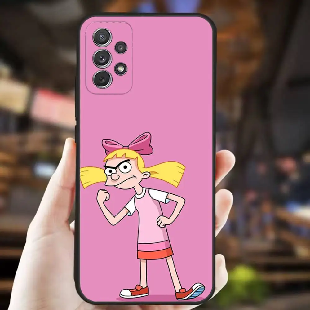حافظة هاتف Hey Arnold Helga لهاتف سامسونج S25، S24، S21، S22، S23، S30، Ultra، S20، Plus، Fe، Lite، Note، 10,9,5G غطاء أسود #5