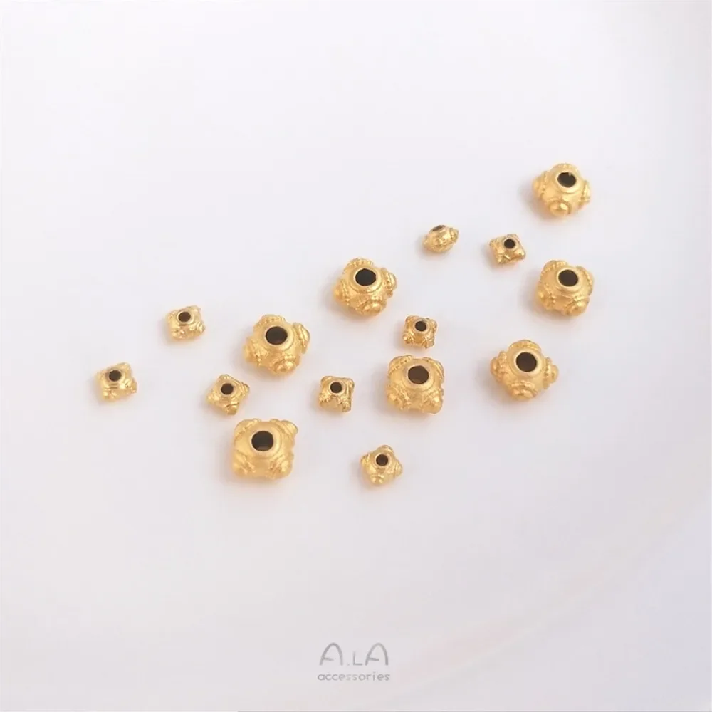 Ojos de libélula dorados y arena, cuentas divisorias de cuatro esquinas hechas a mano, accesorios de cuentas sueltas, cadena diy, materiales de cuentas de joyería