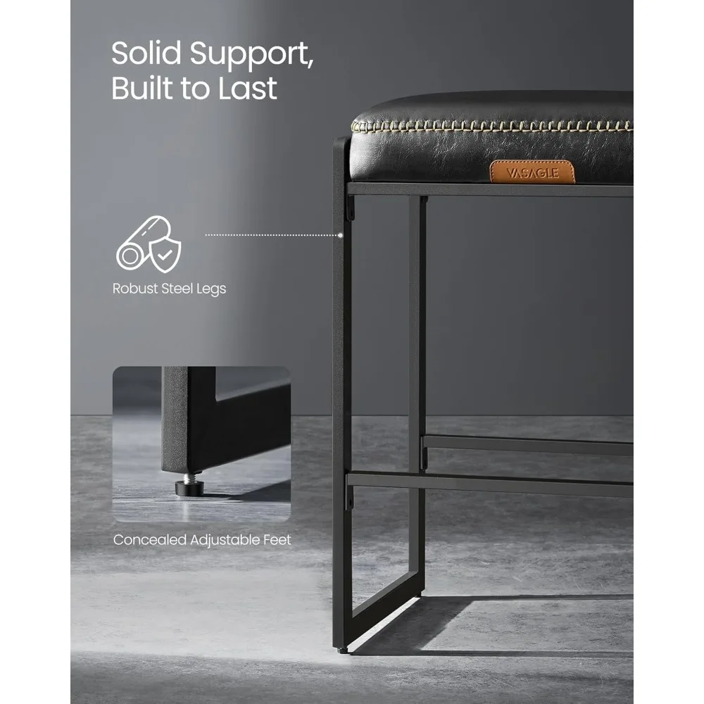 Two-piece Bar Stool Set, High Bar Stools, Synthetic Leather Stitching, Medieval-modern Style Bar Stools