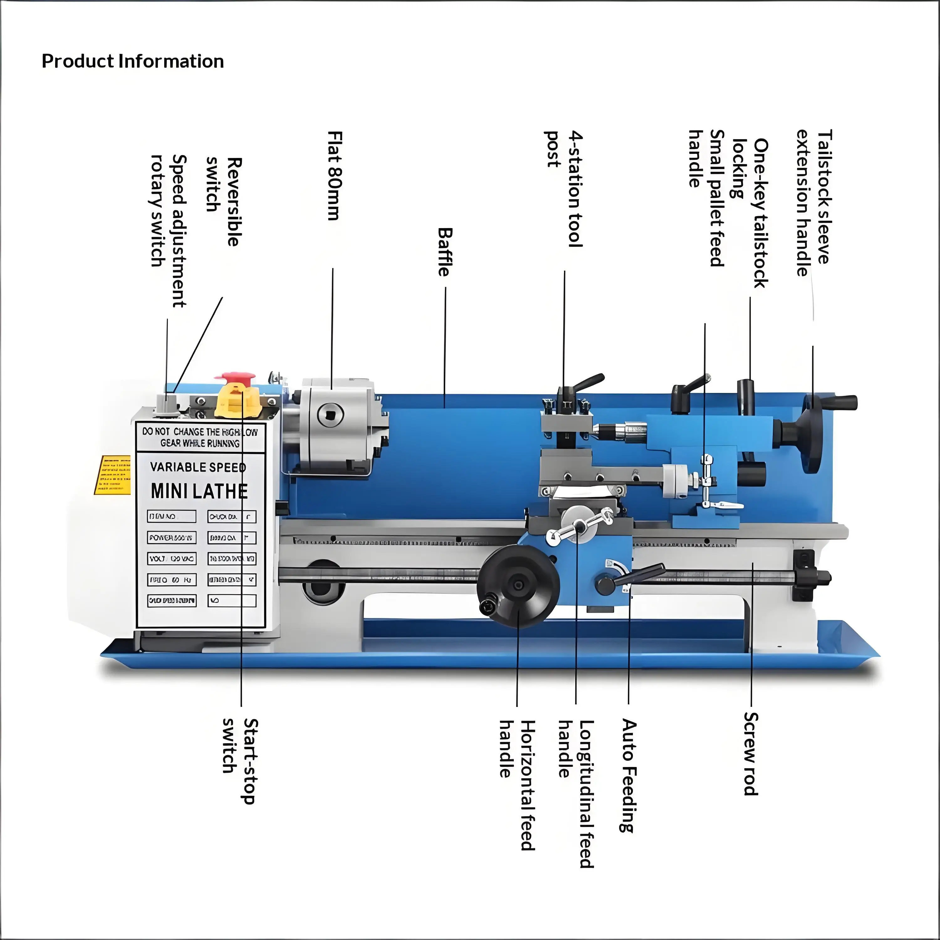 Factory Direct Supply 0618 Miniature Home Small DIY Horizontal Lathe Tabletop Precision Multifunctional 110V/220V 350mm Manual