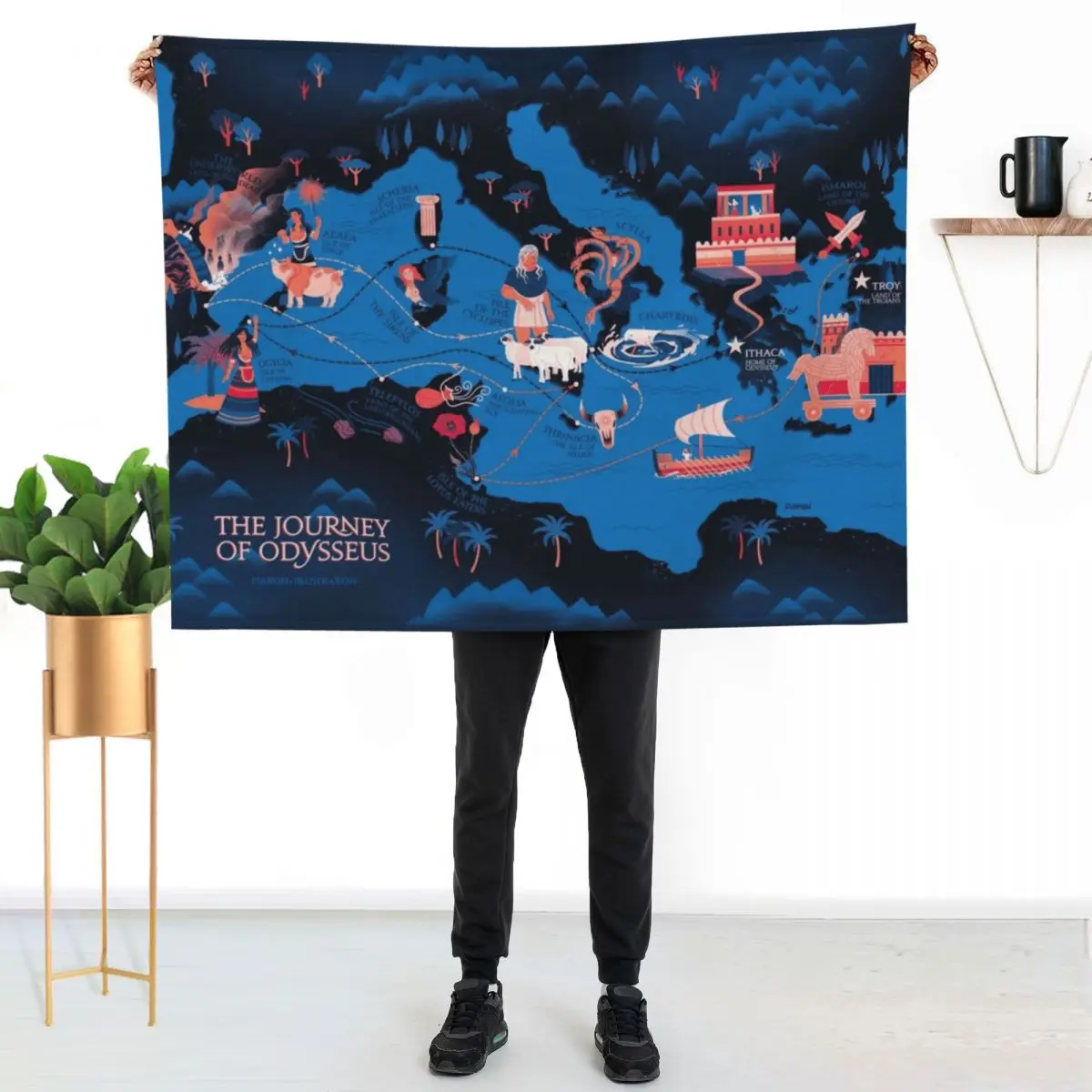 

Odyssey Map - Constellation Throw Blanket Multi Purpose Soft Warm Blanket for Home Travel