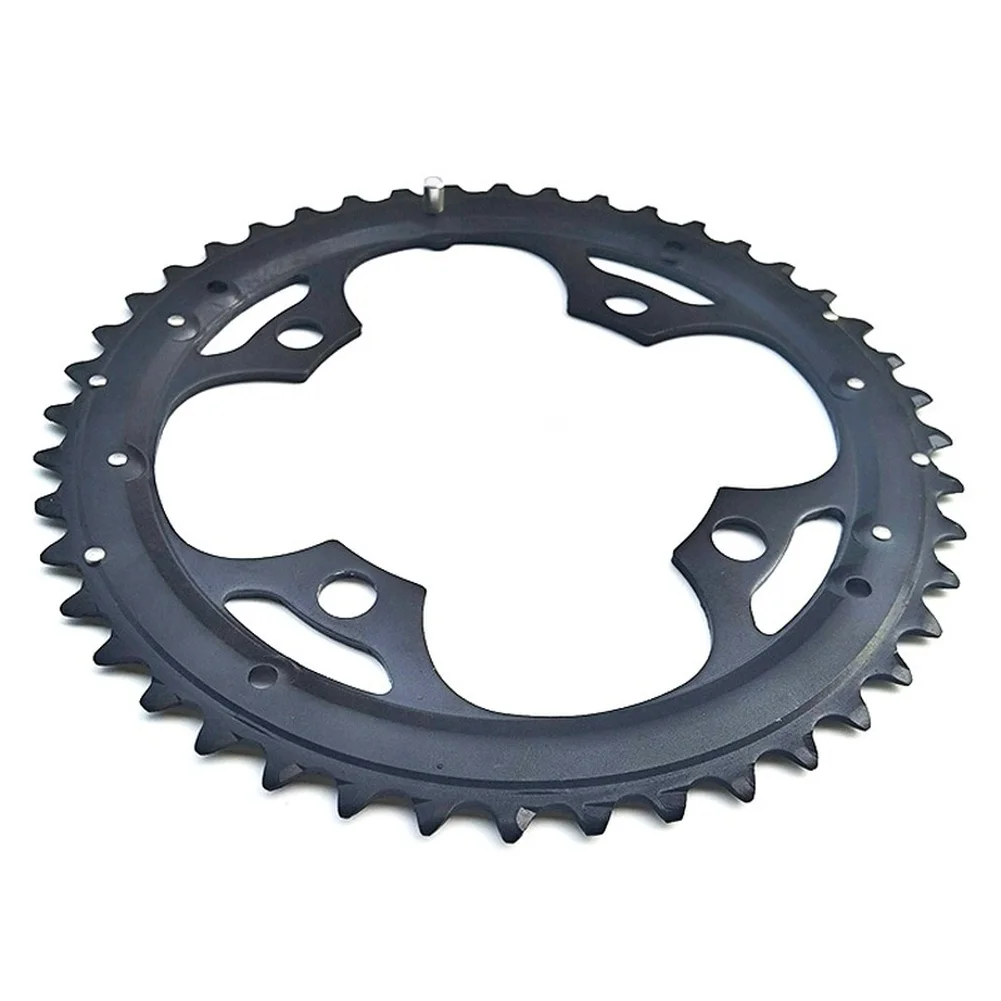 44T Black Aluminum Alloy Bicycle Chainring Replacement for 8 Speed and 9 Speed Cranksets with 104mm Compatibility