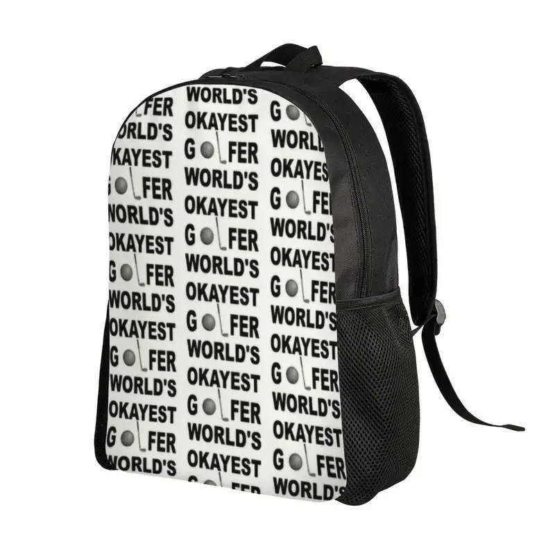 World'S Okayest Golfer Travel Backpack Men Women School Laptop Bookbag Golf Sport Lover College Student Daypack Bags