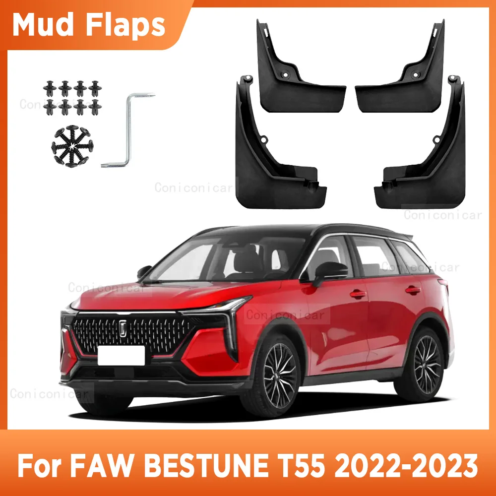 4Pcs For FAW BESTUNE T55 2022 2023 Mudflaps Mud Guards Flaps Splash  Guards Mudguards Fender Front Rear Wheel Accessories