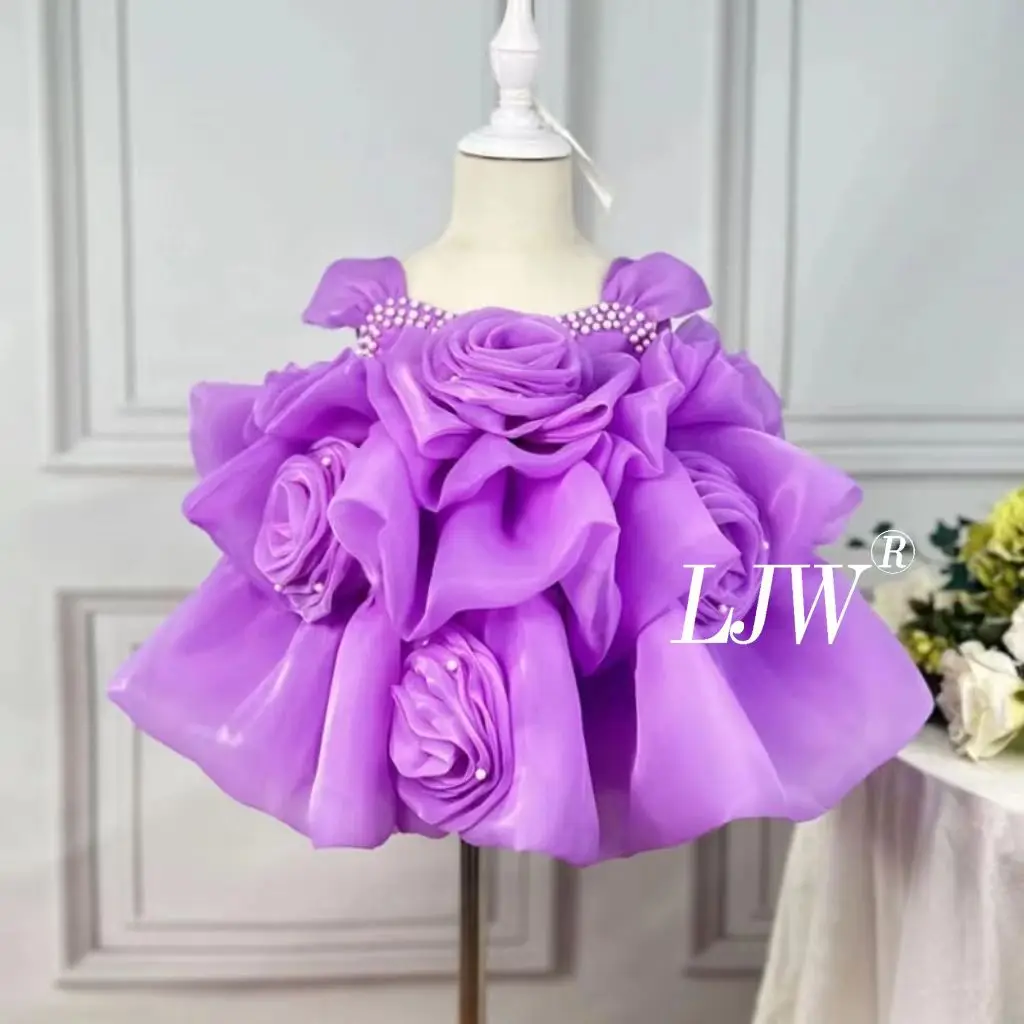 

0-3 year old baby's first birthday formal party Flower Girl Princess wear luxurious fluffy First Communion Christmas formal dres