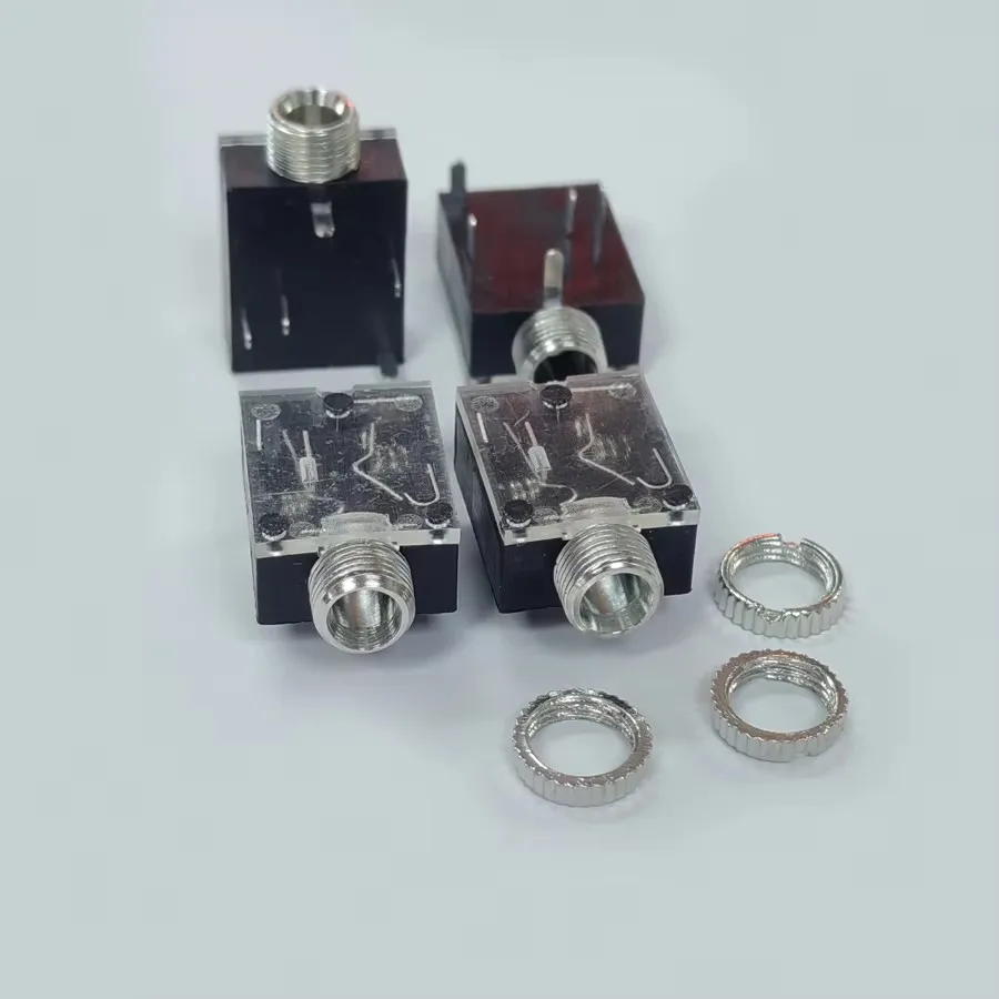 100PCS/Lot PJ-324M 3.5MM Audio Socket/Jack Connector with Nuts 5Pin PCB Mounting For Headphone