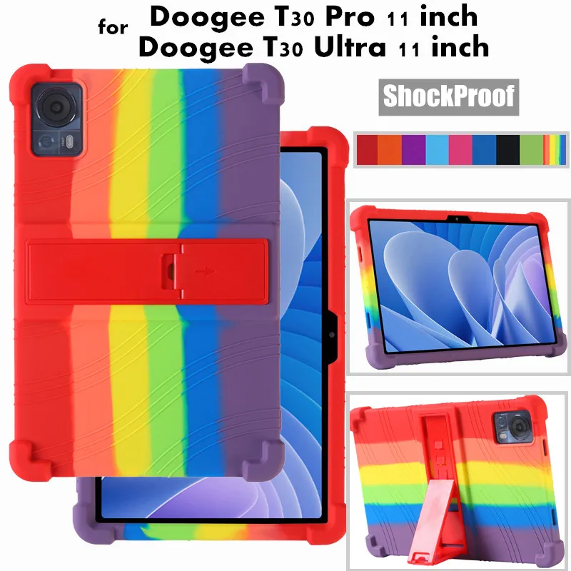 for Doogee T30 Pro 11 inch Cover Tablet Shockproof Case Soft Silicone Adjustable Stand Shell for Dogee 30 Ultra 11