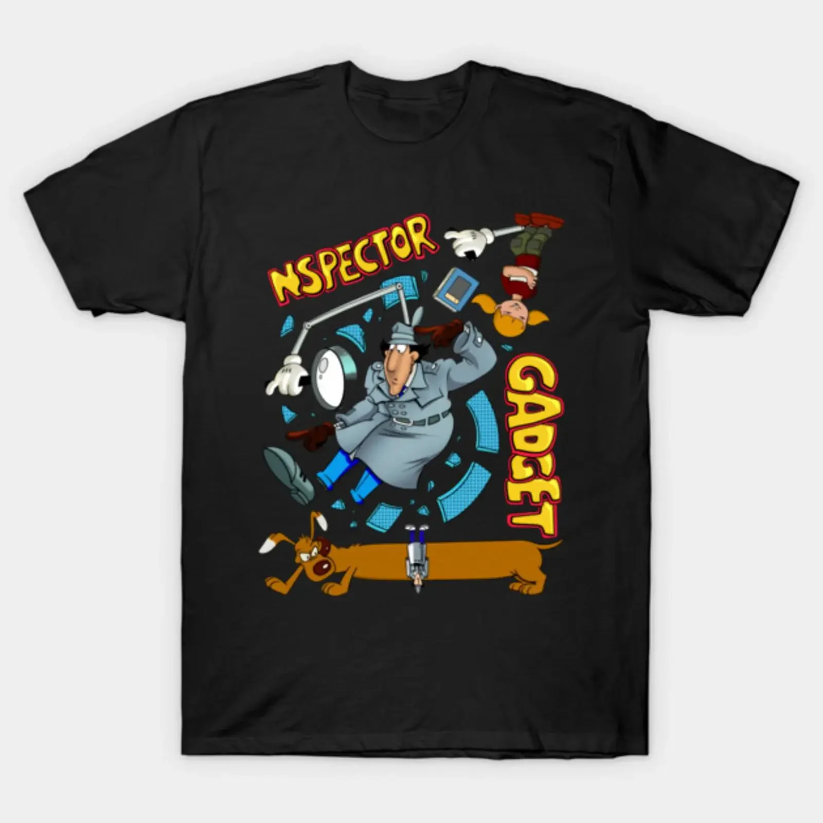 Go Gadget Action Exploring The Inspector Film T Shirt vintage Washed streetwear graphic Versatile Casual Breathable Stylish