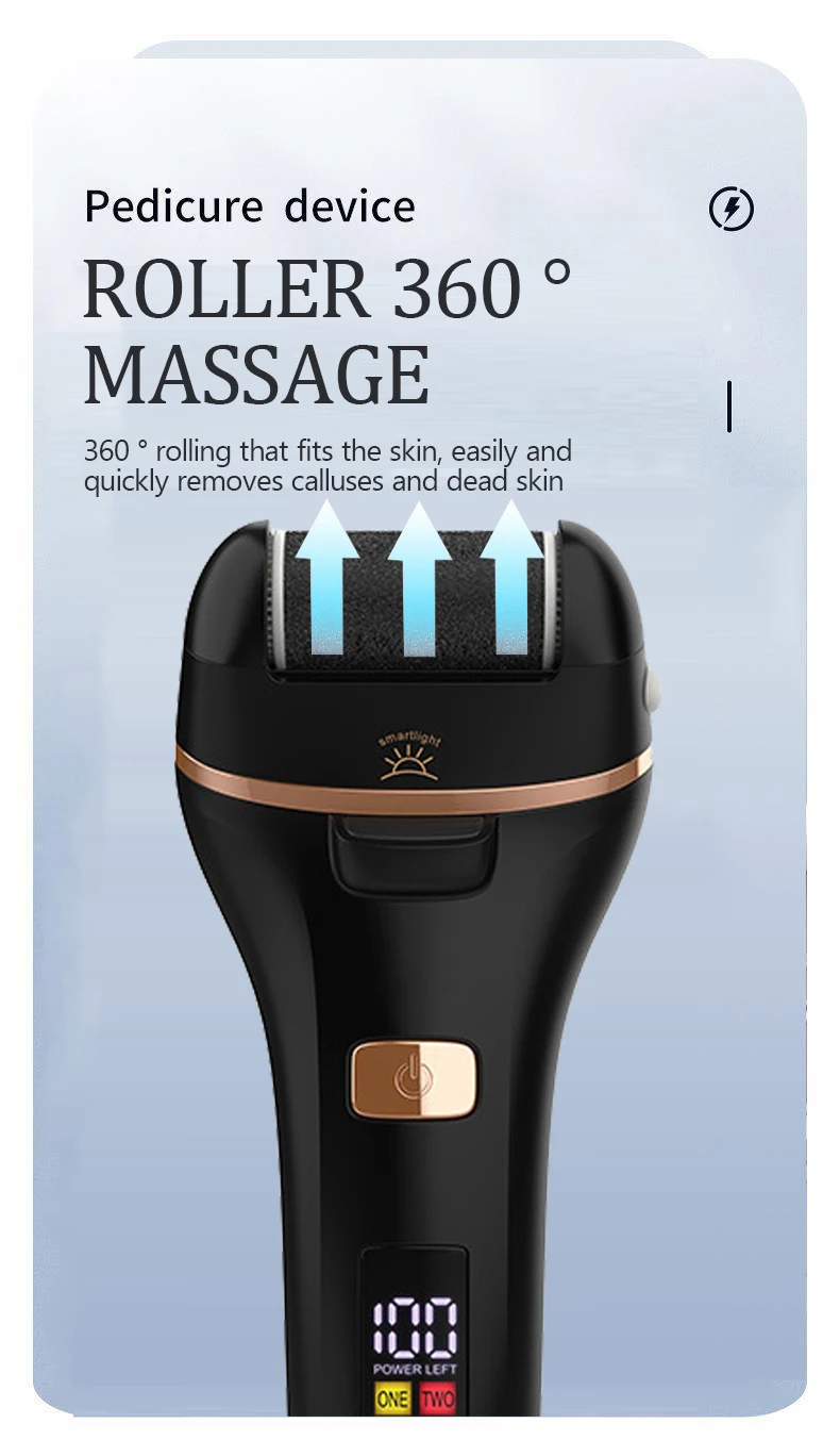 Waterproof Charged Electric Foot File for Heels Grinding Pedicure Tools Professional Foot Care Tool Dead Hard Skin Callus USB