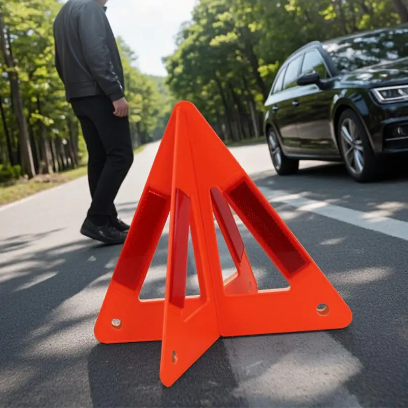 Warning Triangles For Vehicles Roadside Sign Triangle Symbol Reflective Non-Slip Triple Hazard Alert Safty Reflector Accessories