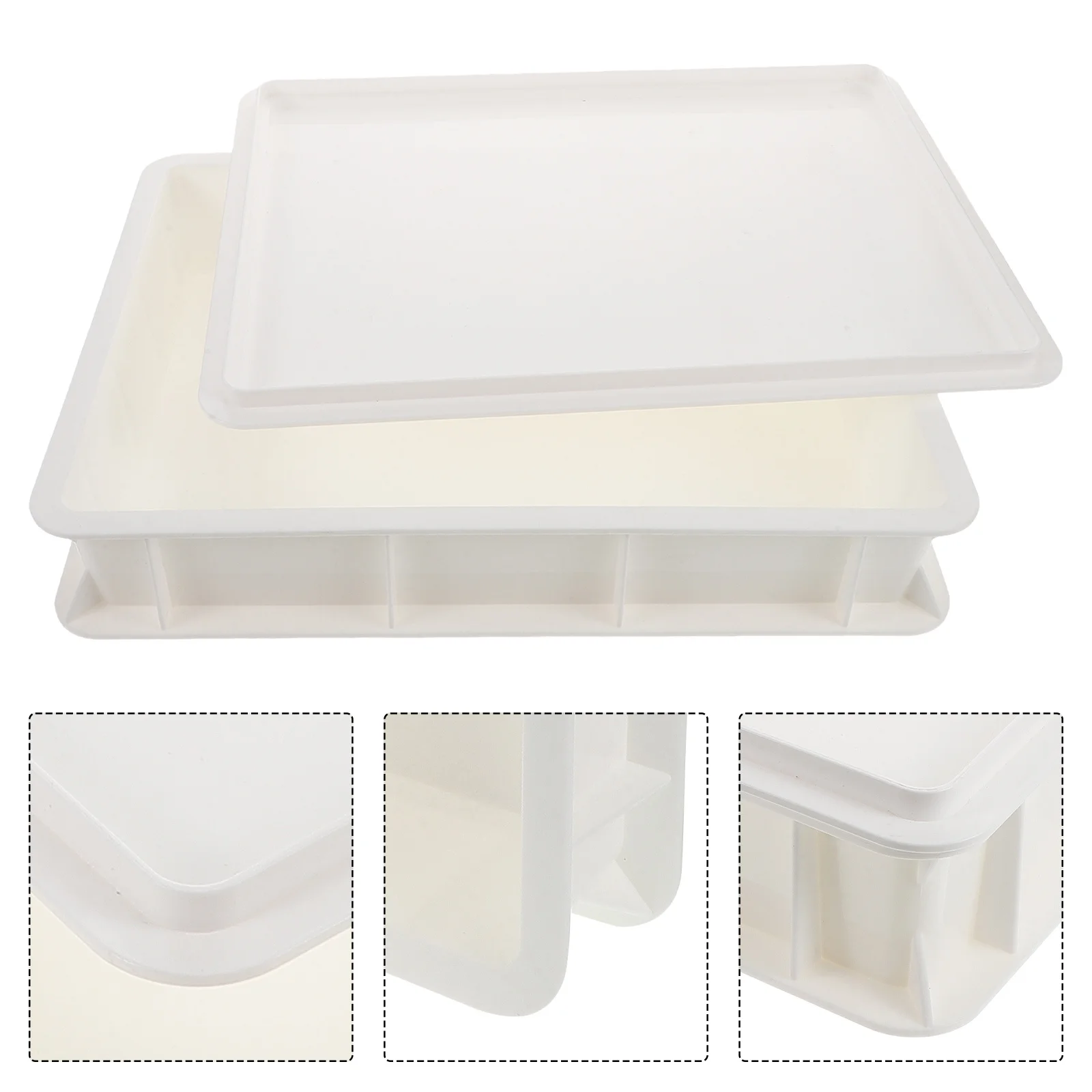 

Dough Proofing Container Bread Trays for Pizza Storage Stackable with Lid Containers