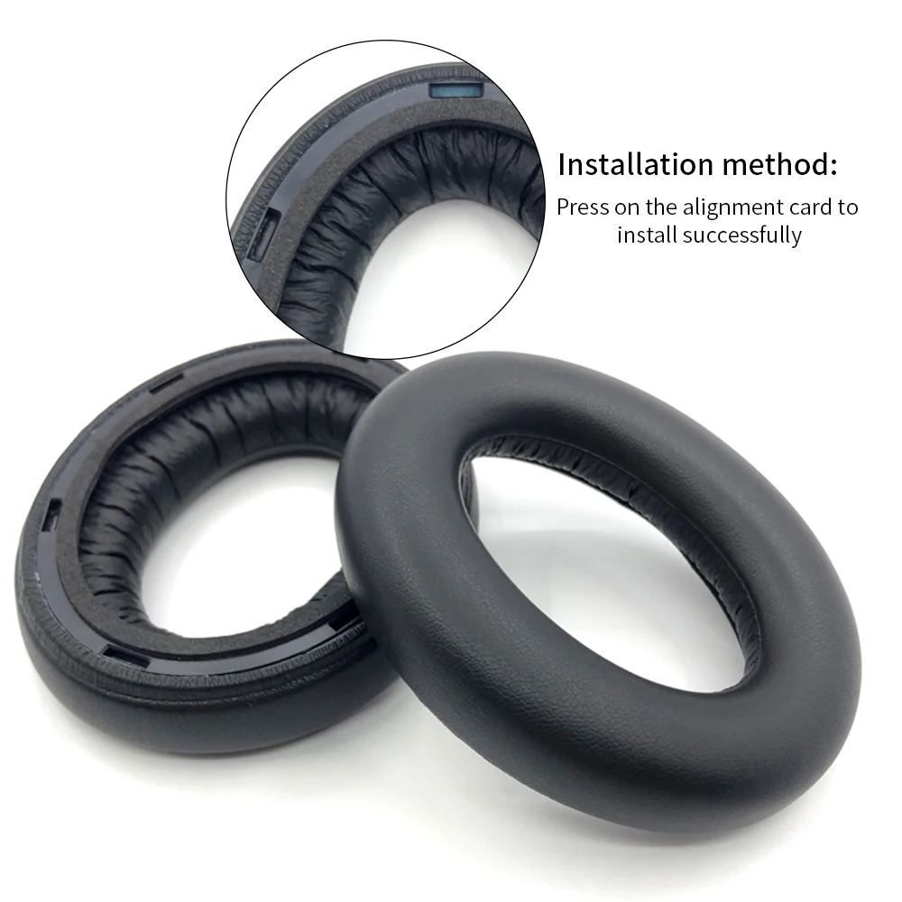 

NUNUVV Replacement Leather memory foam Ear Pads + Zipper head beam protective cover for Sennheiser Momentum 4.0 Headset ,