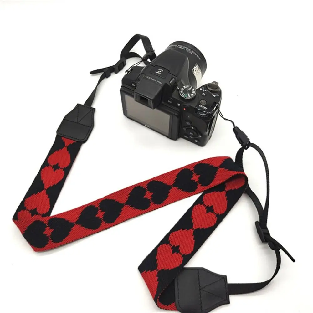 Camera Neck Shoulder Strap Colorful Love Heart Style Durable Nylon Adjustable SLR DSLR Camera Belt