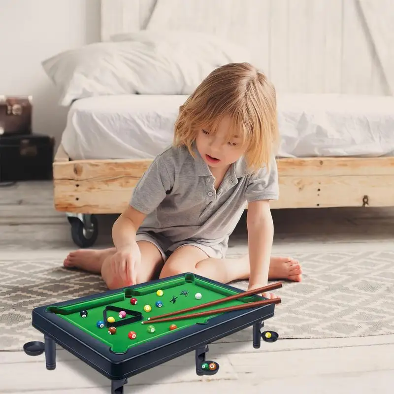 Mini Pool Table Table Games Pool Tables Billiard Table With Balls & Sticks Family Game Portable Pool Table Pool Games Table Top