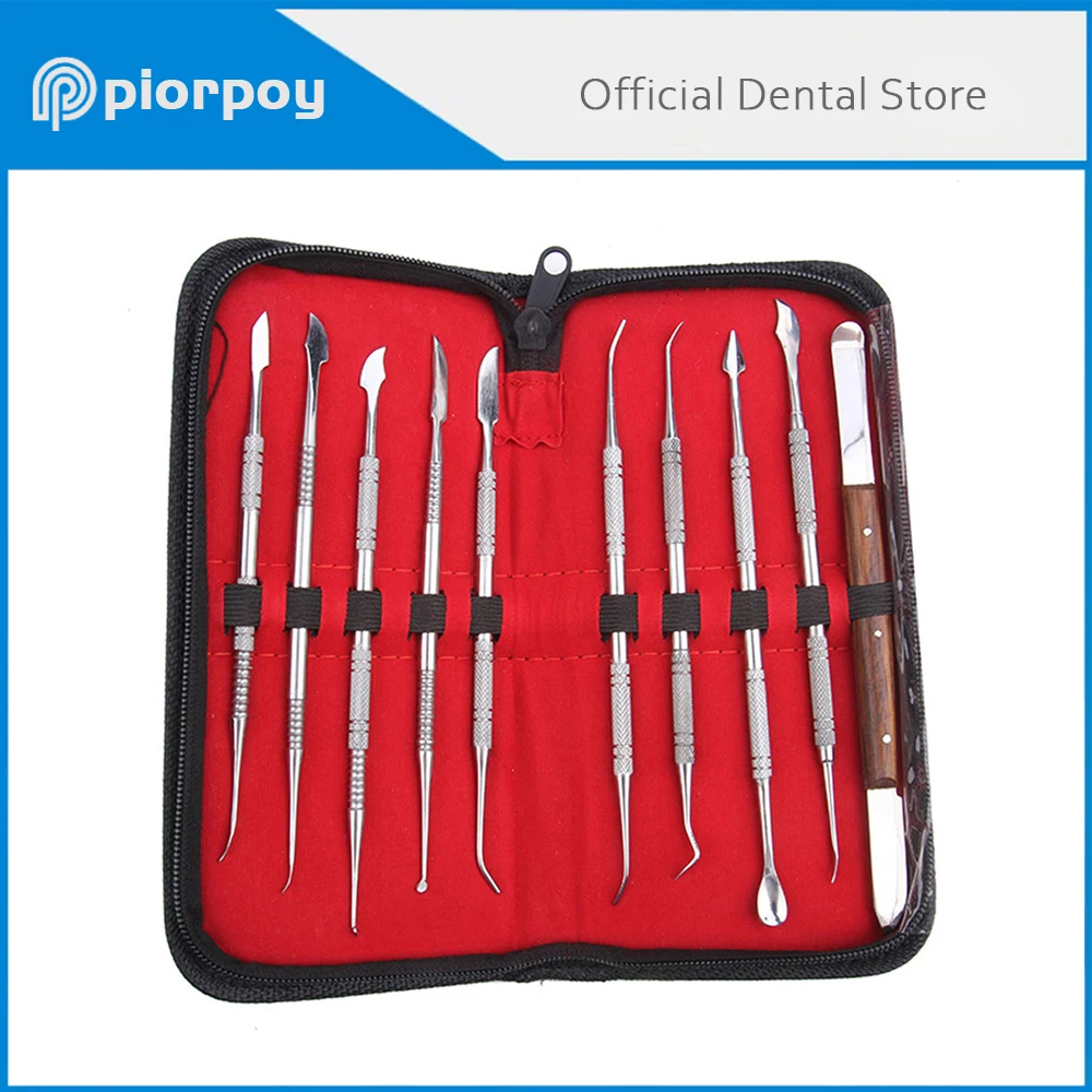 PIORPOY 10Pcs/Set Dental Carving Knife Stainless Steel Engraving Tools Suitable For Modification Of Dental Models Dentist Tool